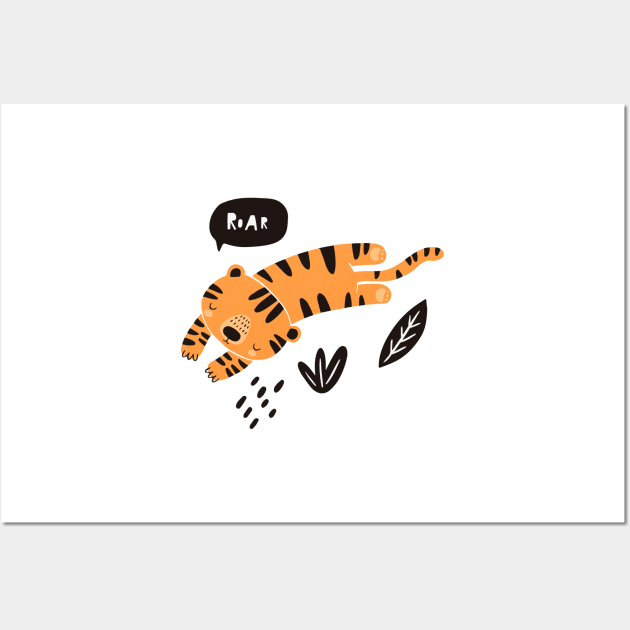 Cute Tiger Wall Art by timegraf